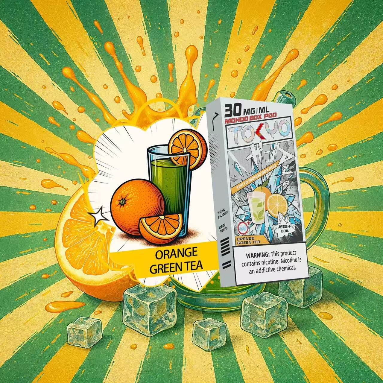 東京魔盒電子煙-極冰系列煙彈 柳橙綠茶