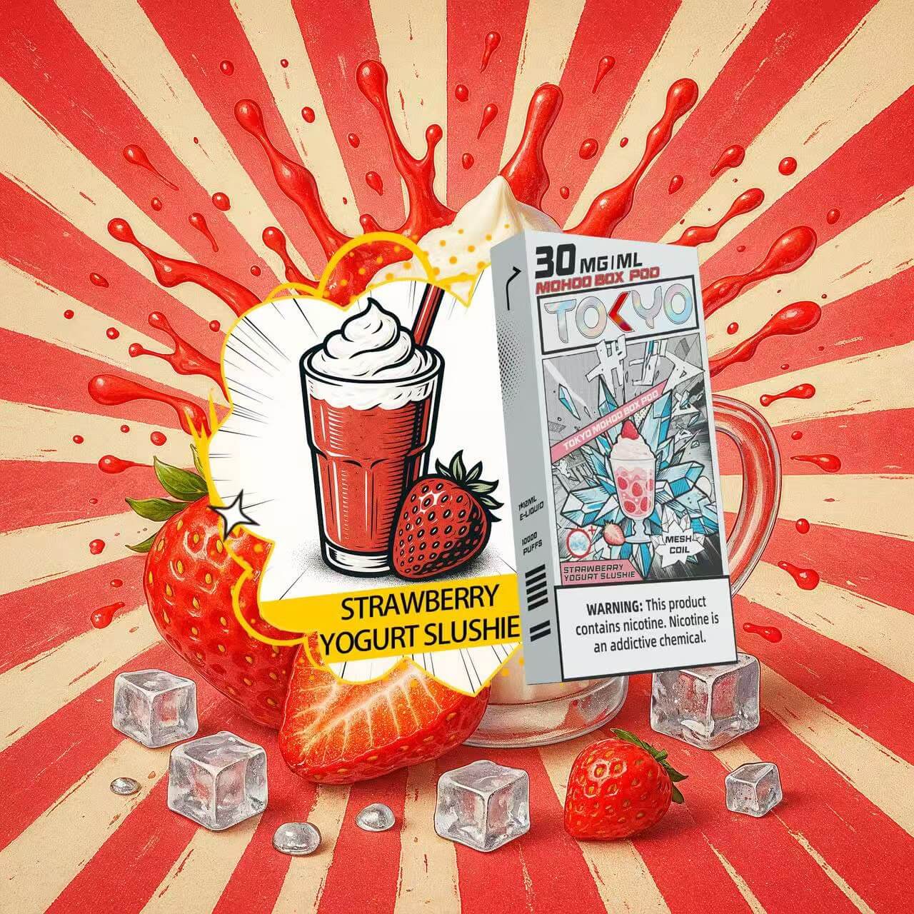 東京魔盒電子煙-極冰系列煙彈-草莓優格冰沙